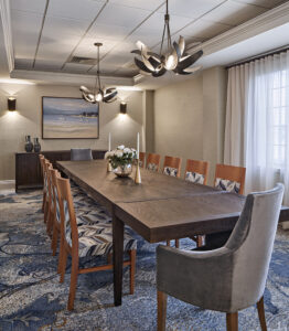 Table in a private dining room